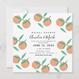 手描きオレンジの植物学的なウェディングシャワーの招待状 招待状