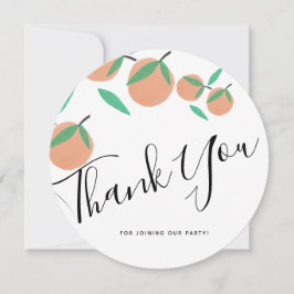 手描きオレンジの植物学的なシトラス お礼カード サンキューカード