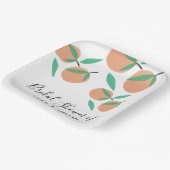 手描きオレンジボタニカルシトラスブライダルシャワー ペーパープレート (傾斜あり)