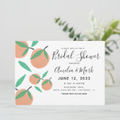 手描きオレンジボタニカルブライダルシャワー 招待状 (スタンド正面)