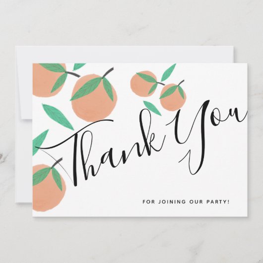 手描きオレンジ植物柑橘系柑橘類 招待状 (正面)