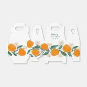 手描きオレンジ色の植物学的な抽象的な花嫁のシャワー フェイバーボックス (折り畳みなし)