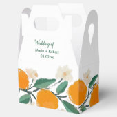 手描きオレンジ色の植物学的な抽象的な花嫁のシャワー フェイバーボックス (オープン)