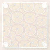 手描きオレンジ:シームレス ガラスコースター (裏面)