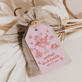 手描きカウガール・バチェロレッテ・ウィークエンド ギフトタグ