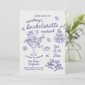 手描きカウガール・バチェロレッテ・ウィークエンド 招待状 (スタンド正面)