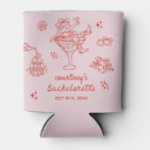 手描きカウガール・バチェロレッテ・ウィークエンド 缶クーラー (正面)