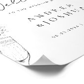 手描きカキChampagneスクリプトウェルカムサイン ポスター (角)