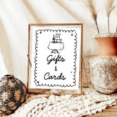 手描きカクテルギフトとカード ポスター