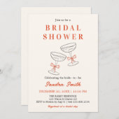 手描きカクテルブライダルシャワー 招待状 (正面/裏面)