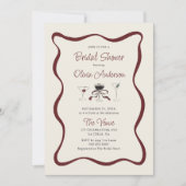 手描きカクテルブライダルシャワー 招待状 (正面)