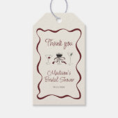 手描きカクテル波状フレームブライダルシャワー ギフトタグ (正面)