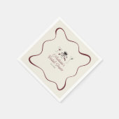 手描きカクテル波状フレームブライダルシャワー スタンダードカクテルナプキン (角)