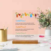 手描きカスタムカクテル付きアクリルバーメニュー アクリルサイン (ウェディング)