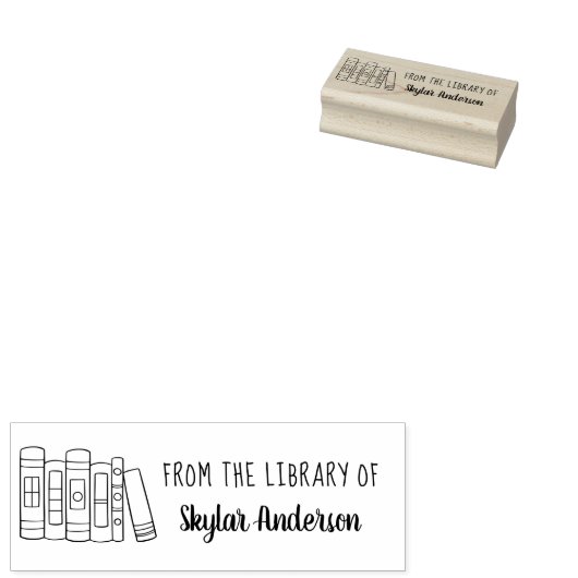 手描きカスタム手書名図書室 ラバースタンプ (押印)
