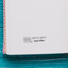 手描きカスタム手書名図書室 ラバースタンプ