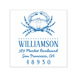 手描きカニ航海のタイポグラフィ差出人住所 セルフインキングスタンプ