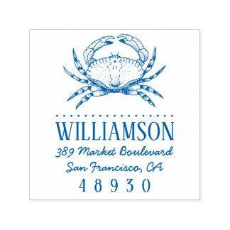 手描きカニ航海のタイポグラフィ差出人住所 セルフインキングスタンプ