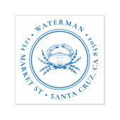 手描きカニ |ラウンド航海の差出人住所 セルフインキングスタンプ (デザイン)