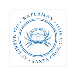 手描きカニ |ラウンド航海の差出人住所 セルフインキングスタンプ