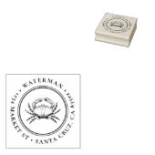 手描きカニ |ラウンド航海の差出人住所 ラバースタンプ (押印)