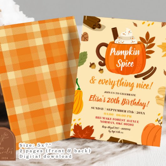 手描きカボチャのスパイスと全ていいパーティー 招待状