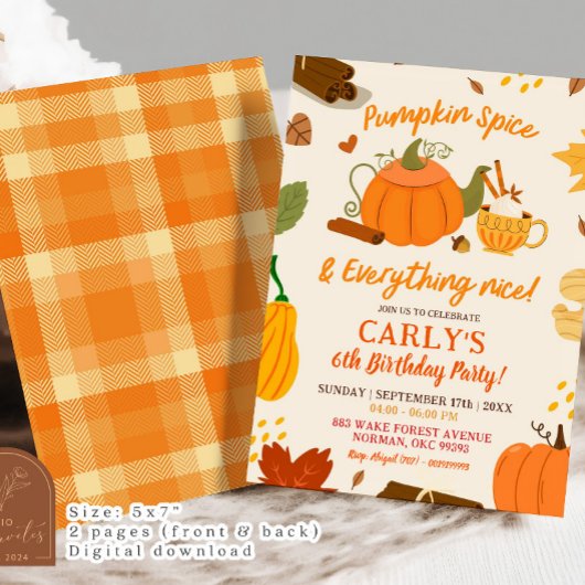 手描きカボチャのスパイスと全ていいパーティー 招待状