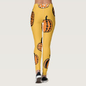 手描きカボチャのハロウィンシームレス レギンス (裏面)