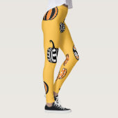 手描きカボチャのハロウィンシームレス レギンス (右)