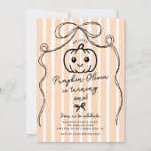 手描きカボチャ誕生日パーティーの招待状 招待状 (正面)