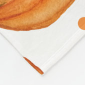 手描きカボチャ:水彩半開きパターン。 フリースブランケット (角)