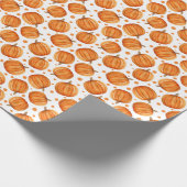 手描きカボチャ：水彩半開きパターン。 ラッピングペーパー (角)