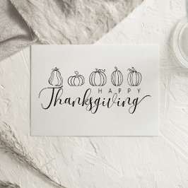 手描きカボチャHappy Thanksgivingカード