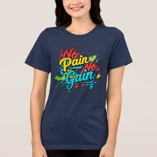 手描きカラフルジやる気を起こさせるムTシャツ トライブレンドTシャツ