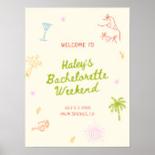 手描きカラフルバチェロレッテ週末へようこそ ポスター (正面)