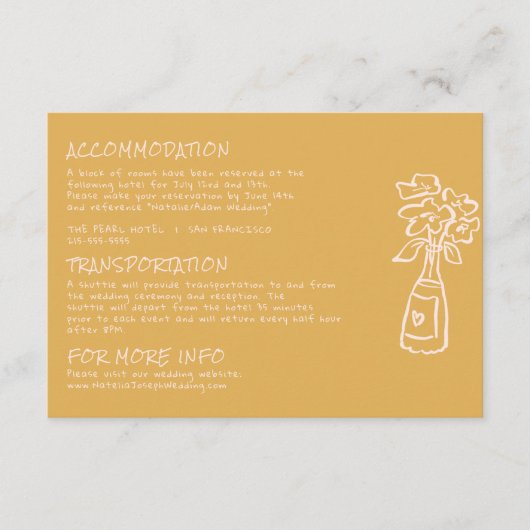 手描きカラフルフローラ結婚花瓶の詳細 エンクロージャーカード (正面)