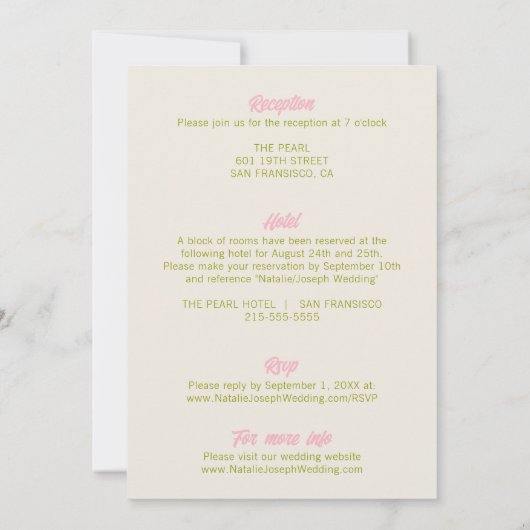 手描きカラフルレトロおもしろいを全て結婚の 招待状 (裏面)