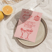 手描きカラフル落書き40thディナー誕生日 招待状