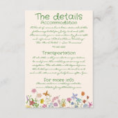 手描きカラフル野花結婚詳細 エンクロージャーカード (正面)