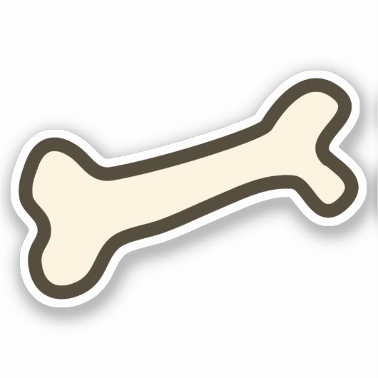 手描きカラー犬の骨カスタム切りビニールシール シール (正面)