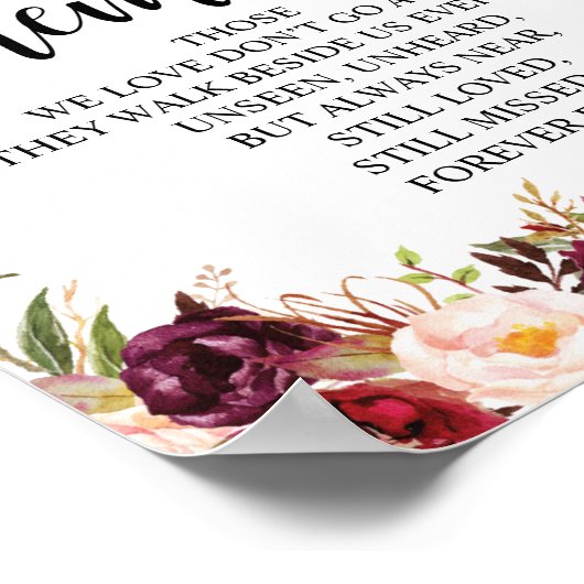 手描きカリグラフィー結婚式追悼テーブルサイン ポスター (角)