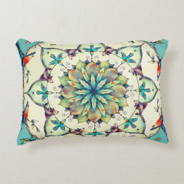 手描きカワセミ曼荼羅 アクセントクッション