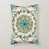 手描きカワセミ曼荼羅 アクセントクッション (正面(垂直))