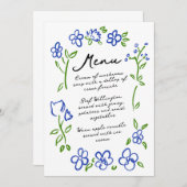 手描きカントリーフラワーガーデンパーティーディナーメニュー メニュー (正面/裏面)