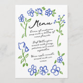 手描きカントリーフラワーガーデンパーティーディナーメニュー メニュー (正面)
