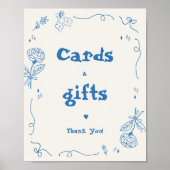 手描きカーフランスのドとお洒落ギフトのサイン ポスター (正面)