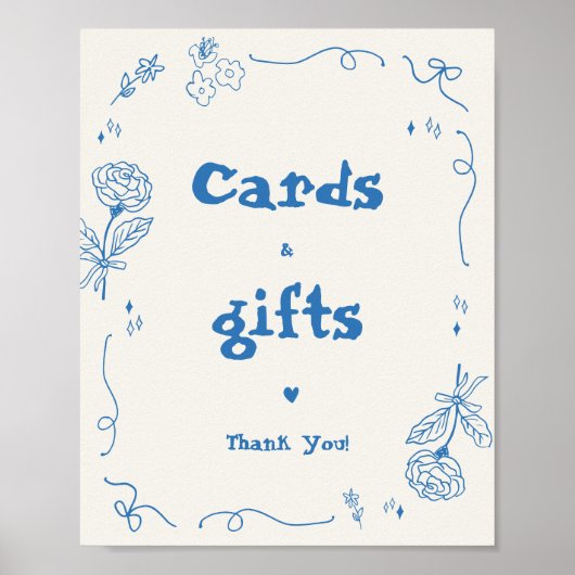 手描きカーフランスのドとお洒落ギフトのサイン ポスター (正面)