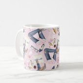 手描きガールボス コーヒーマグカップ (正面左)