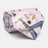 手描きガールボス ネクタイ (ロール)