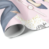 手描きガールボス ラッピングペーパー (ロールコーナー)